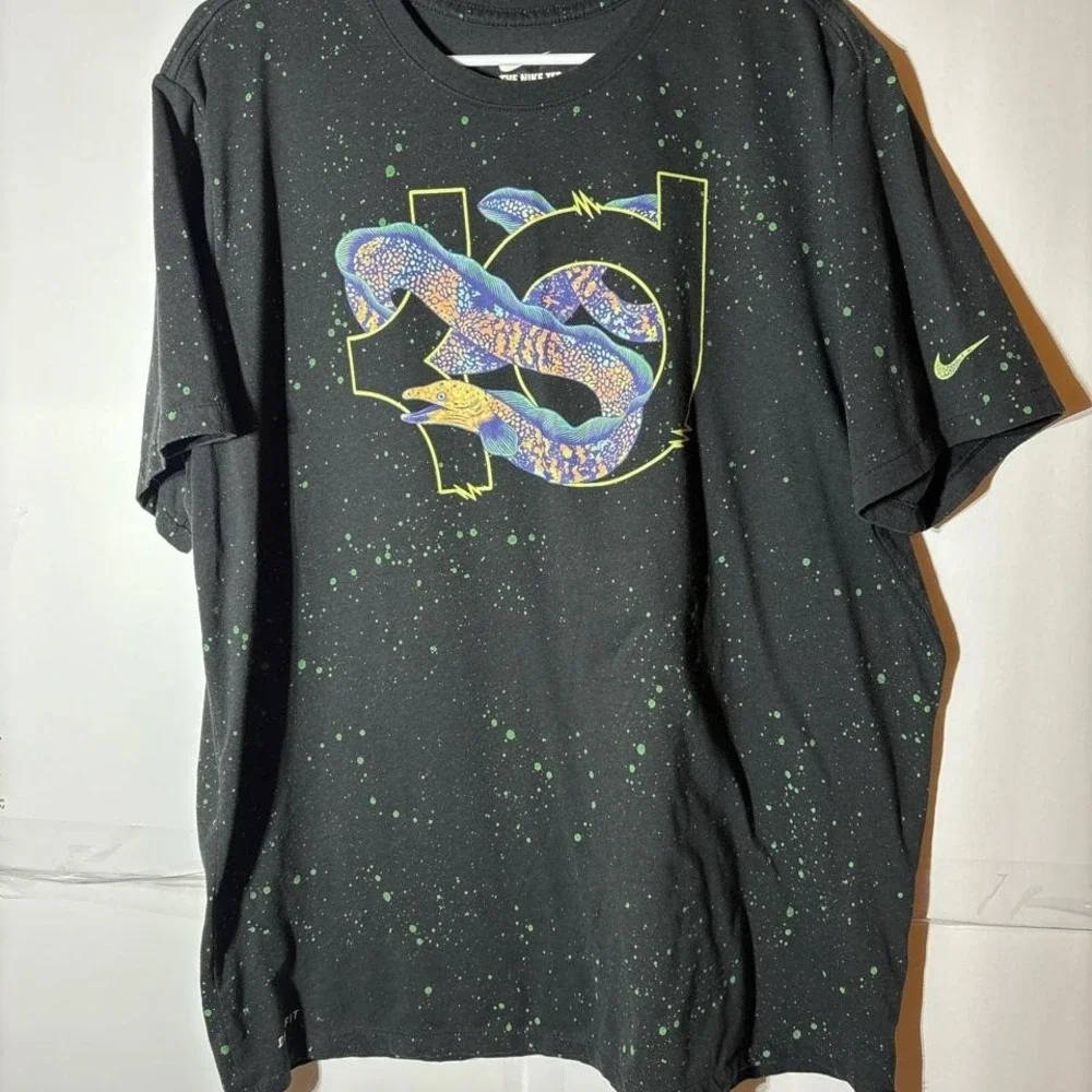 Black Nike Kevin Durant‎ basketball tee with all-over splatter effect